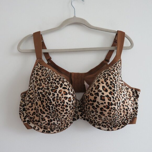 CACIQUE Smooth Boost Leopard Cheetah Print Bra - Size 44DDD - Picture 2 of 13